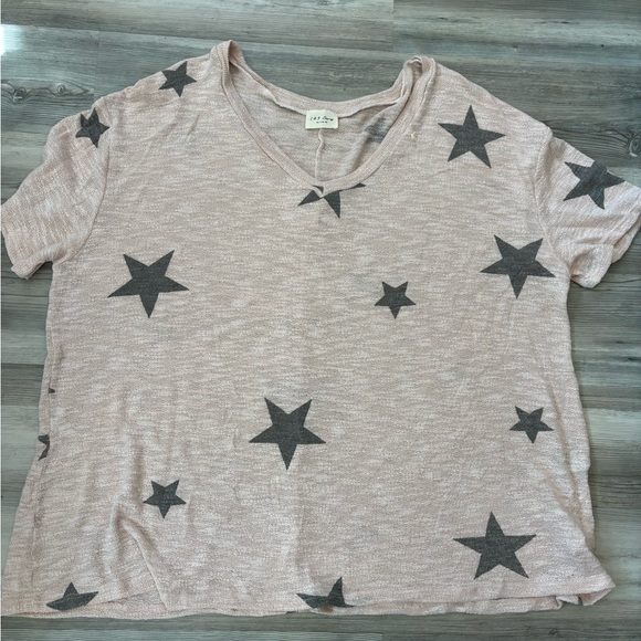 143 Story by Line Up NWOT size medium, peach with gray stars, oversized - Picture 1 of 5